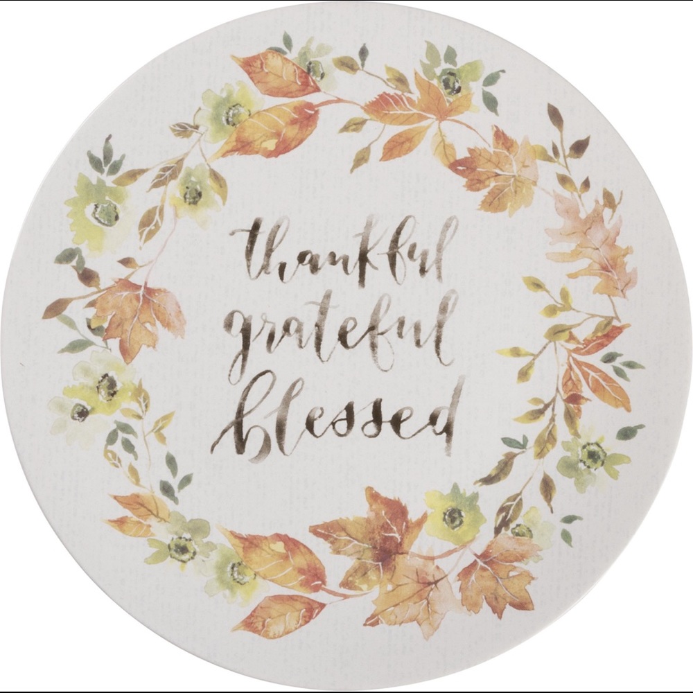 Thankful Grateful Blessed Plate